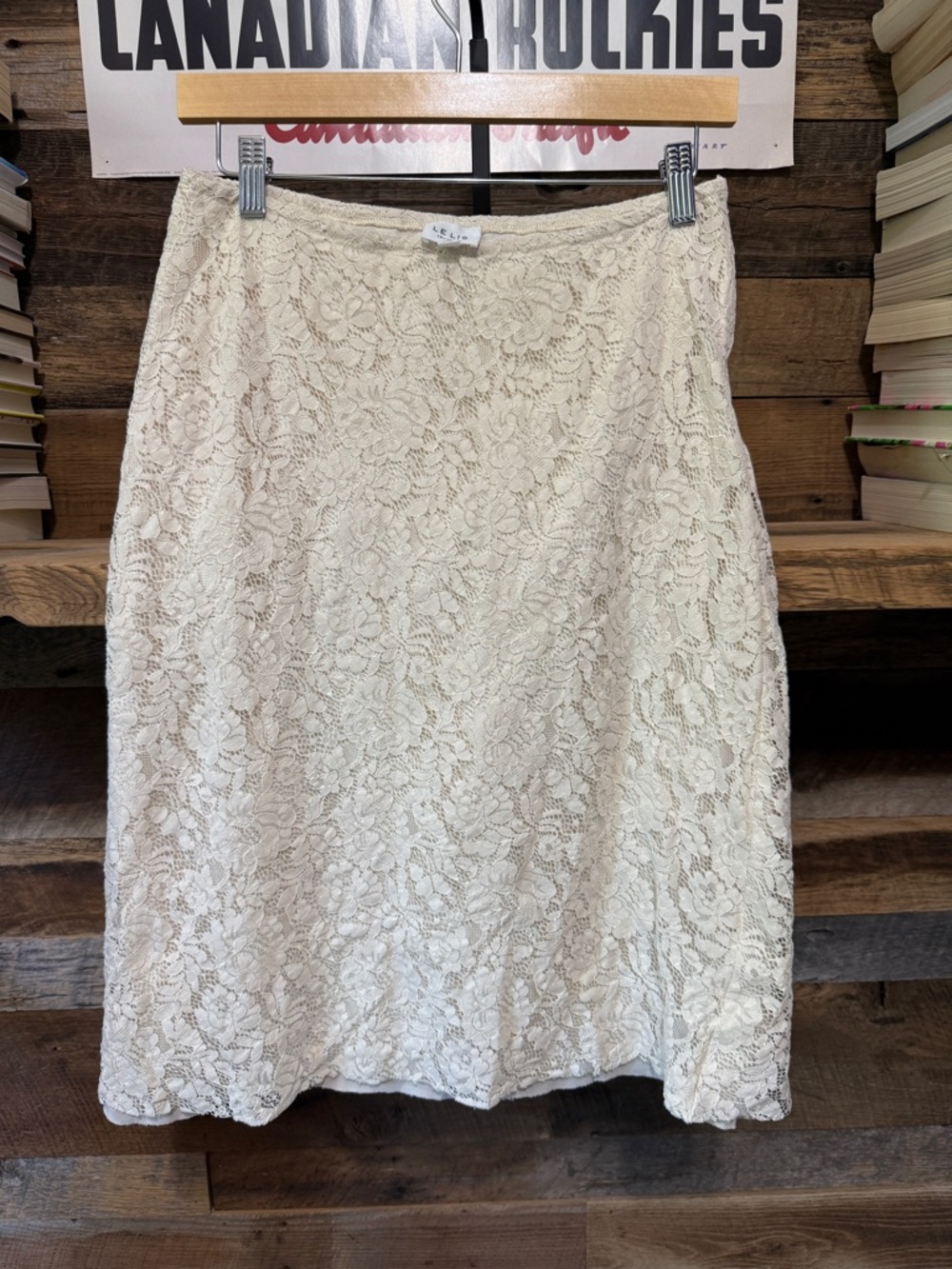 Le Lis Cream Lace Midi Skirt